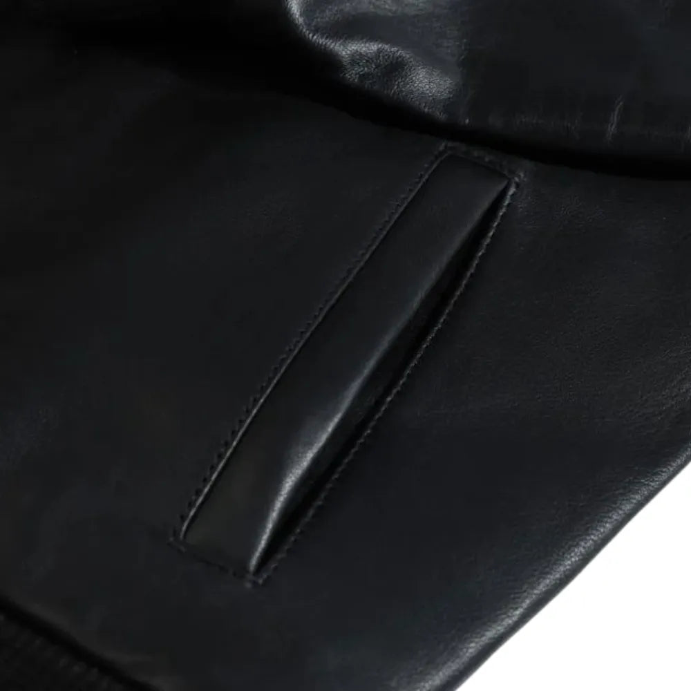 Black bomber style ribbed jacket