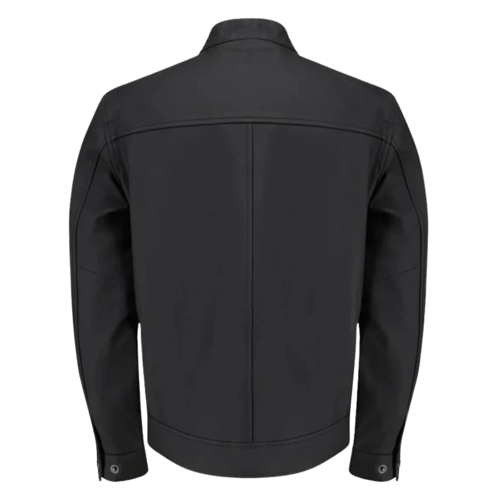 Tory matte black cafe racer jacket