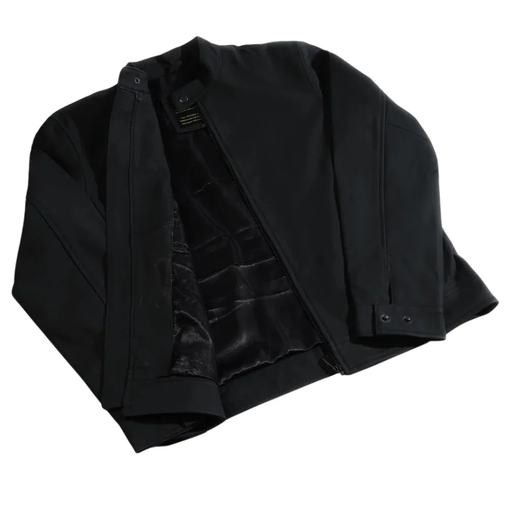 Tory matte black cafe racer jacket