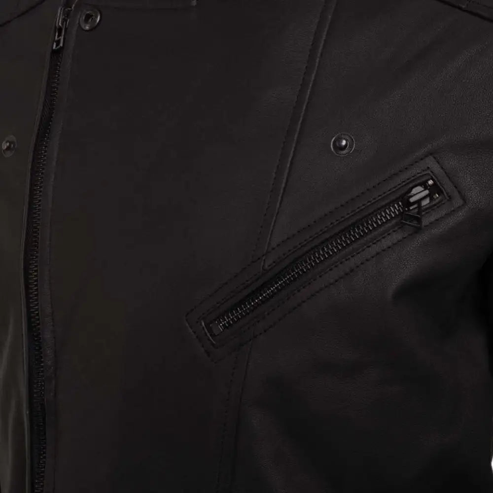 Turner's Matte Ribbed Leather Biker Jacket