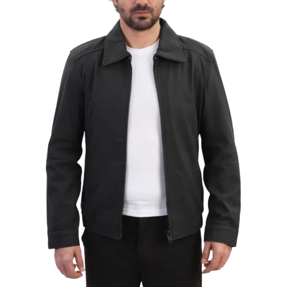 Blaze matte black classic leather jacket