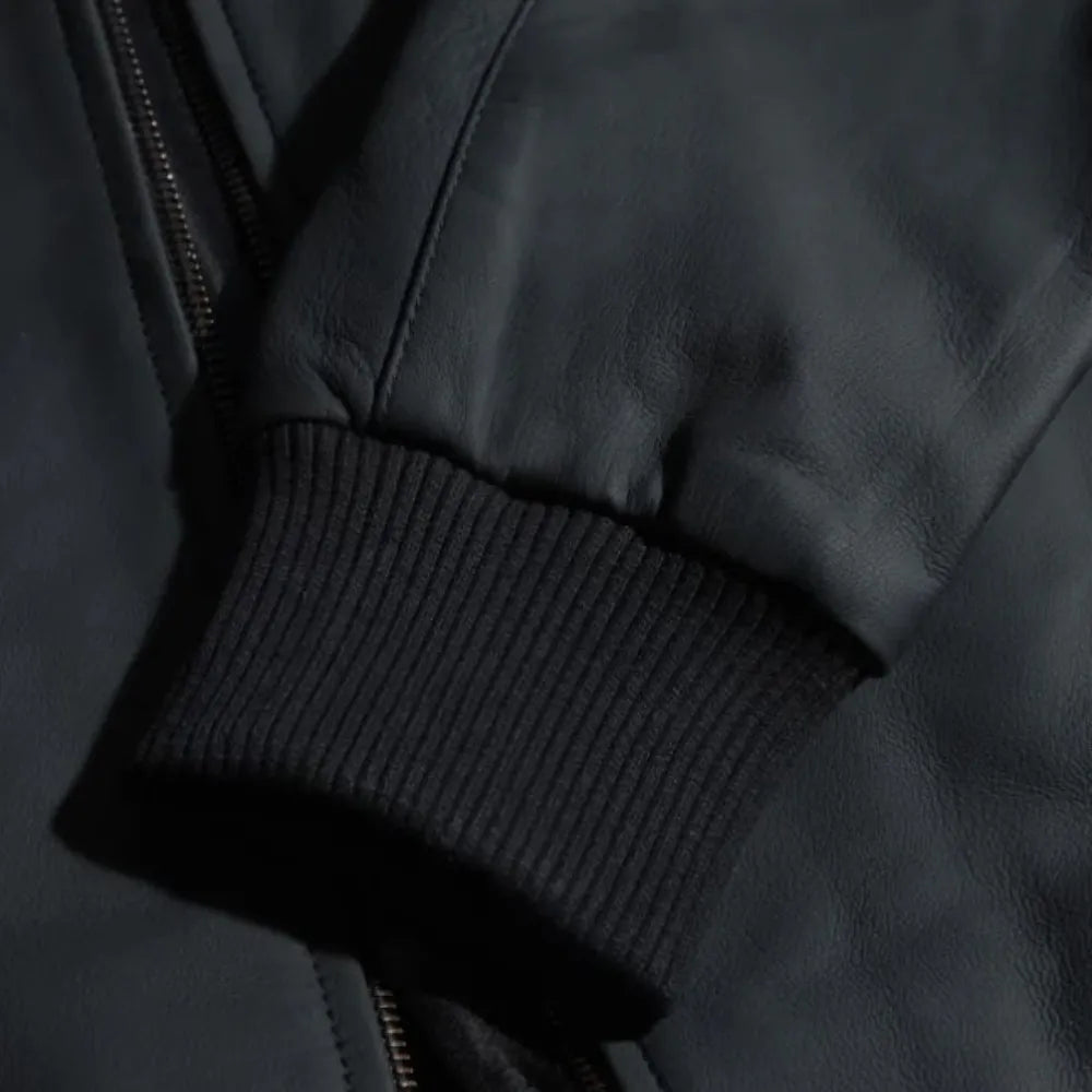 Colt matte black ribbed bomber jacket