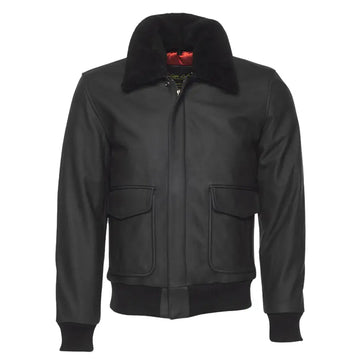 Matte Black A2 Bomber Leather jacket