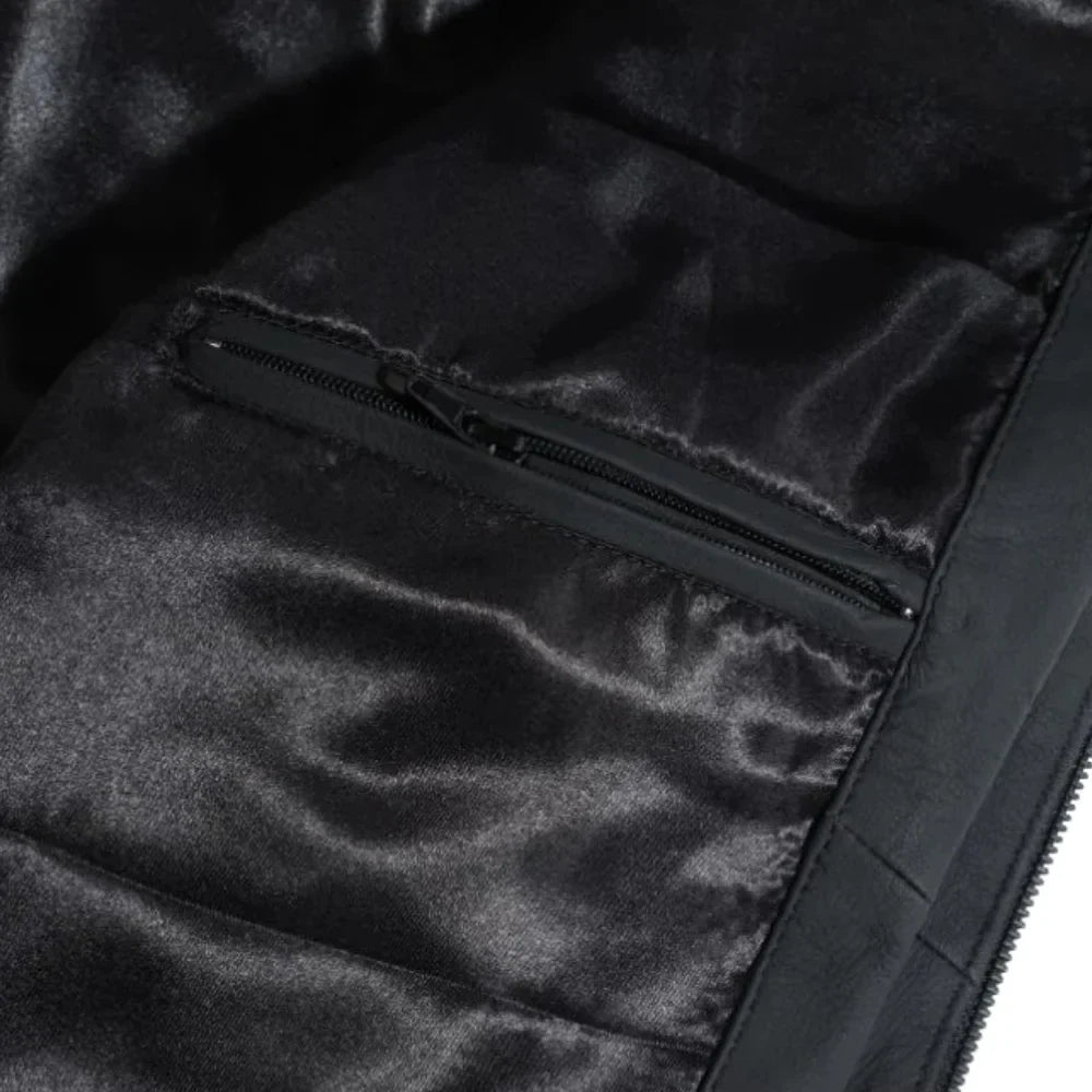 Tory matte black cafe racer jacket