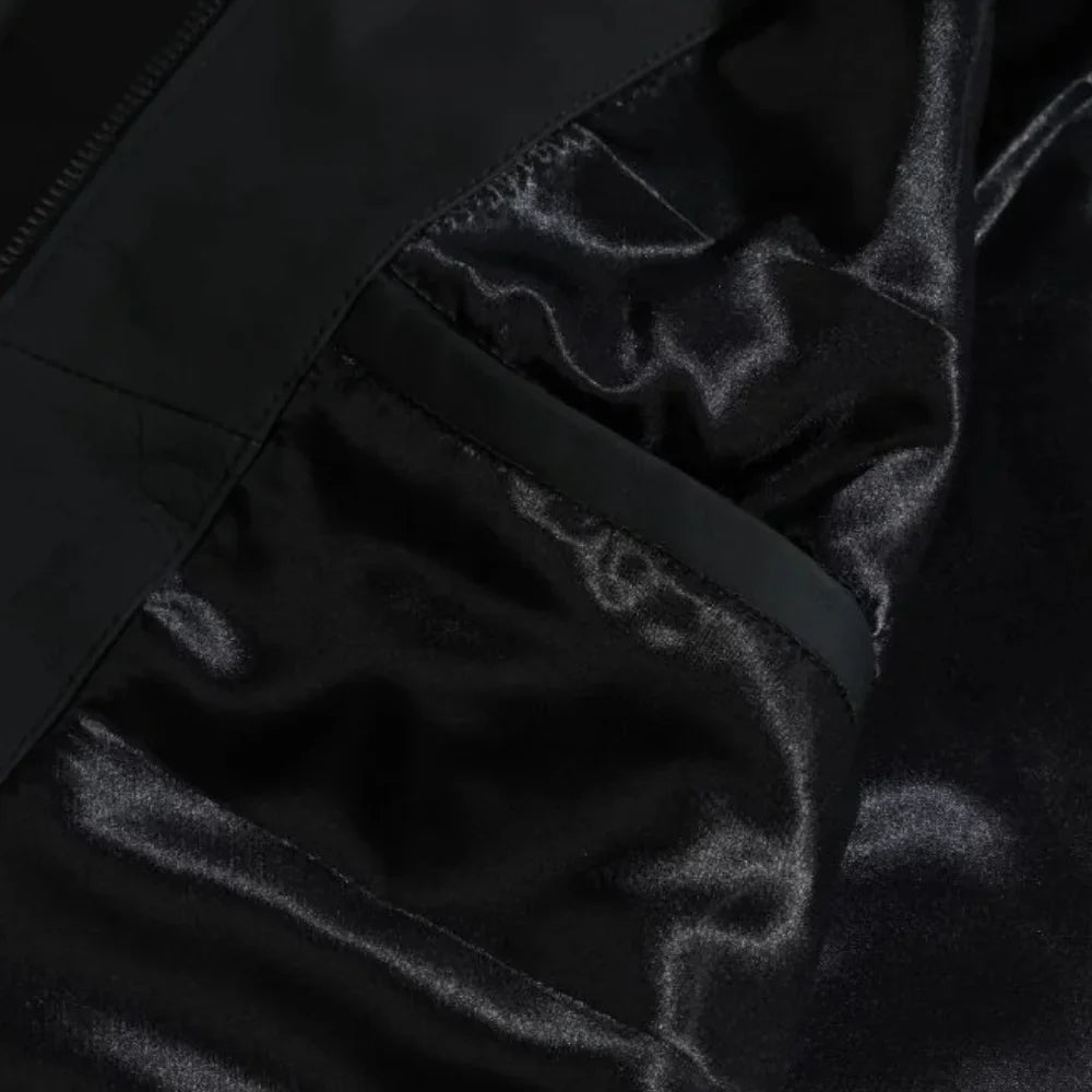 Tory matte black cafe racer jacket