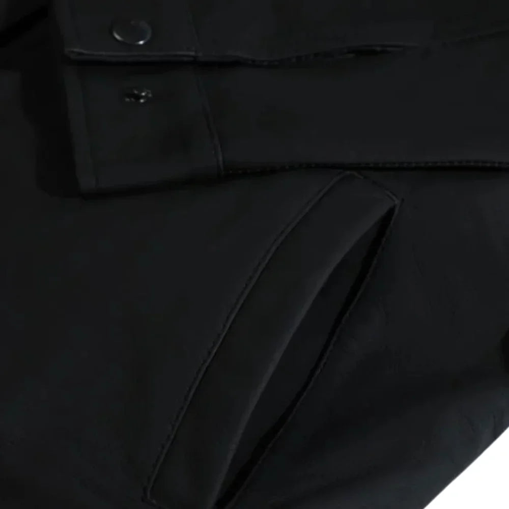 Tory matte black cafe racer jacket