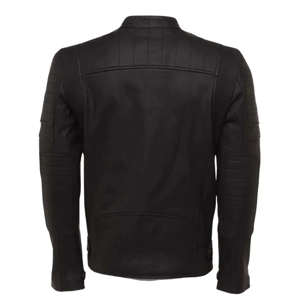 Turner's Matte Ribbed Leather Biker Jacket