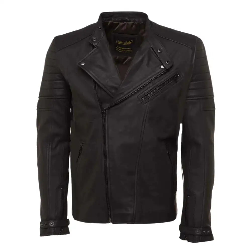 Turner's Matte Ribbed Leather Biker Jacket